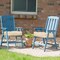 Set of 2 Outdoor Indoor Chair Cushions with Thick Cotton Filling and Reversible Design